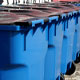 A row of recycling bins