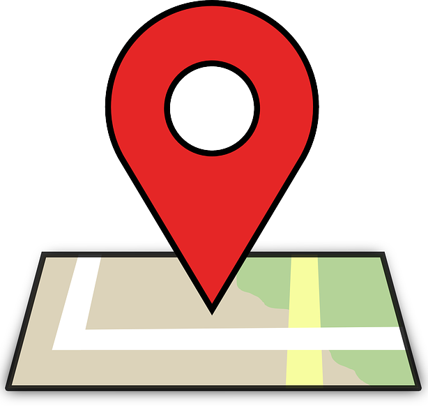 Illustration of a map with a location marker
